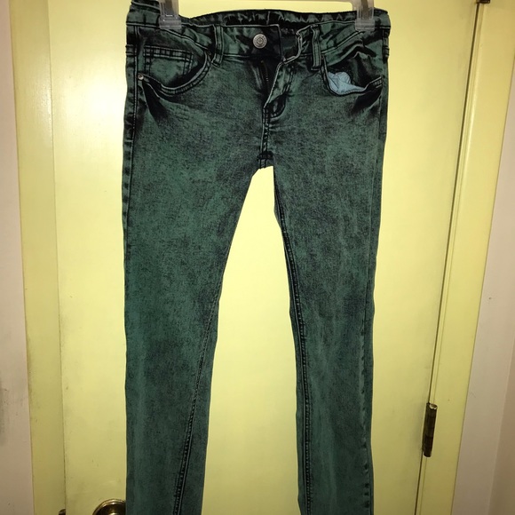 Puzzle Jeans Green and Black Skinny - Picture 1 of 2